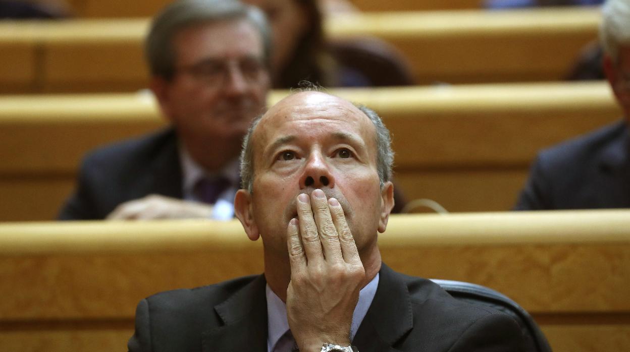 El ministro de Justicia, Juan Carlos Campo, durante la sesión de control en el Senado la semana pasada