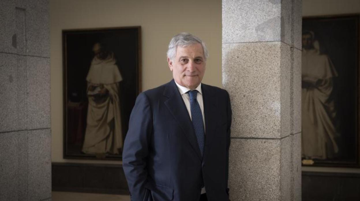 Antonio Tajani, también vicepresidente de Forza Italia, visitó España para recoger el premio Foro España a los valores europeos