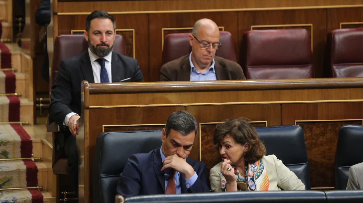 Santiago Abascal y Pedro Sánchez, en el Congreso