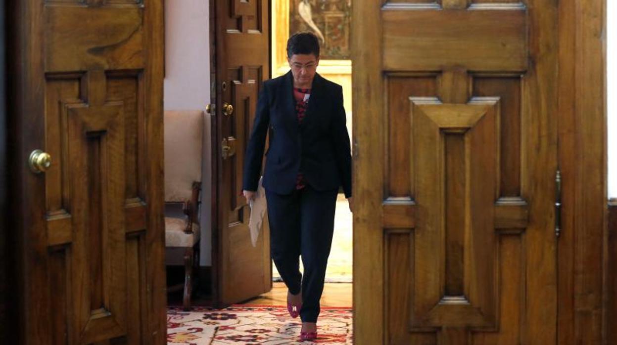 La ministra de Exteriores, González Laya, ayer en el Ministerio