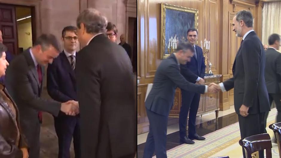 Iván Redondo saluda al Rey con una reverencia como hizo inadecuadamente con Torra