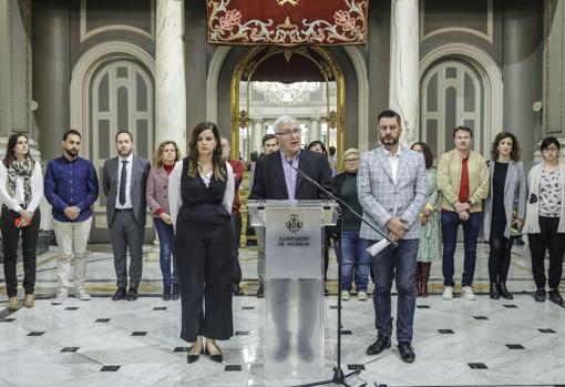 Imagen de la comparecencia en el Ayuntamiento de Valencia