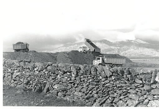 Primeras excavadoras en Soto del Real, en 1992