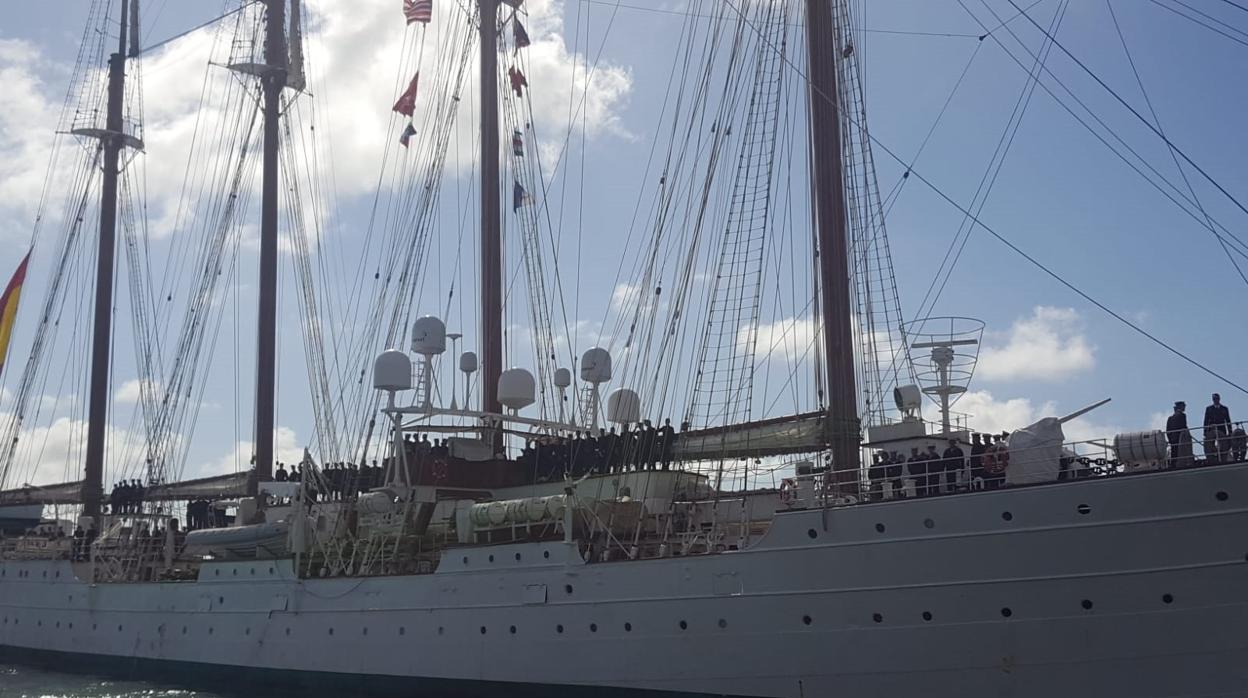 El Elcano en su llegada a Miami, última escala de un viaje marcado por el COVID-19