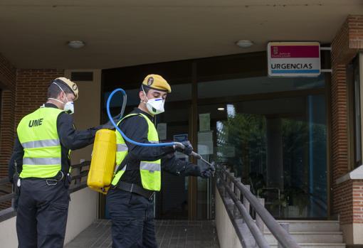 Trabajos de la UME en Valladolid