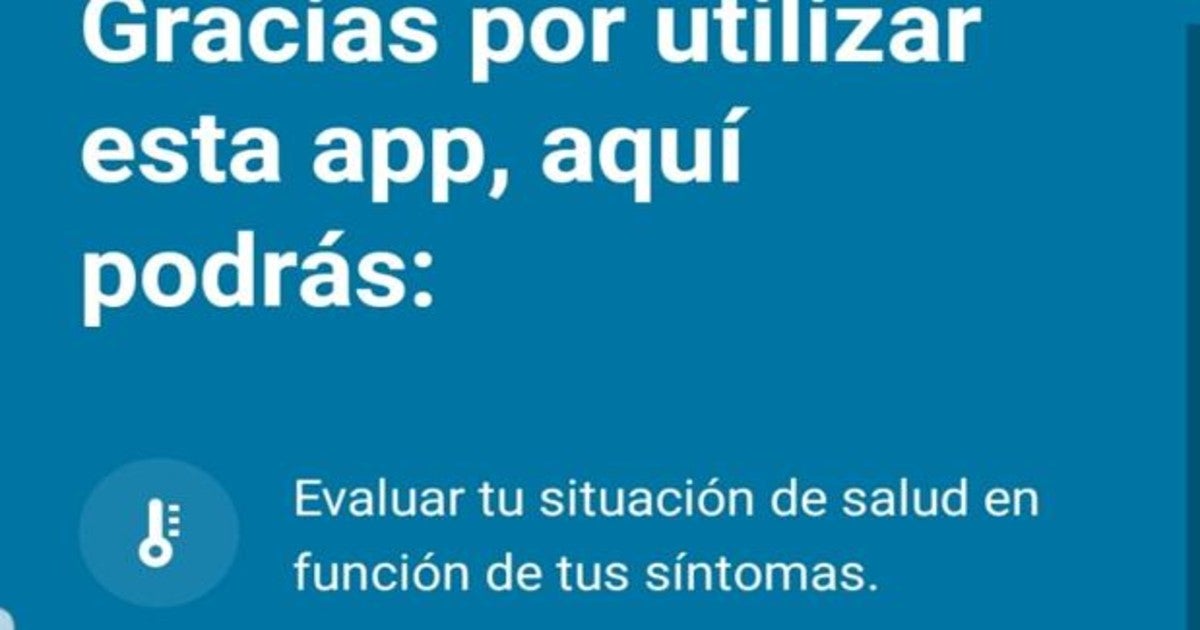 Aspecto de la «app» que se puede instalar en el móvil para el autotest