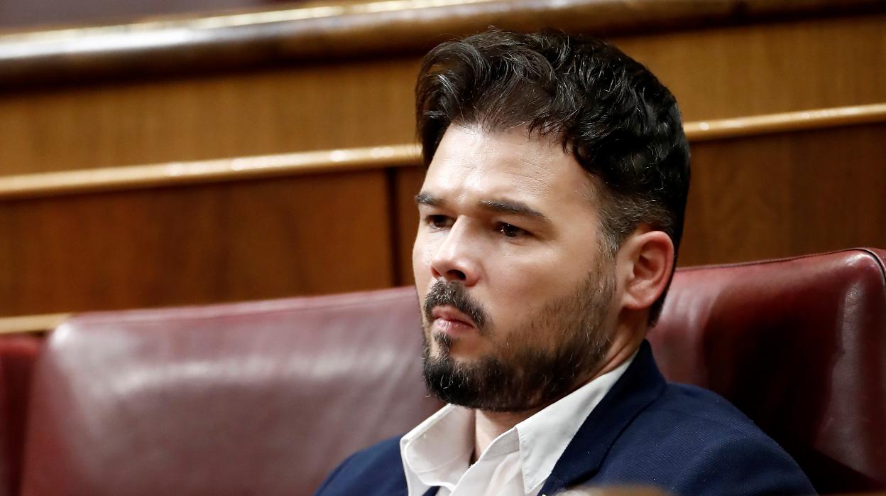 El independentista Gabriel Rufián (ERC), en el pleno para prorrogar el estado de alarma