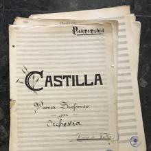 Partitura del poema sinfónico «Castilla», su obra principal