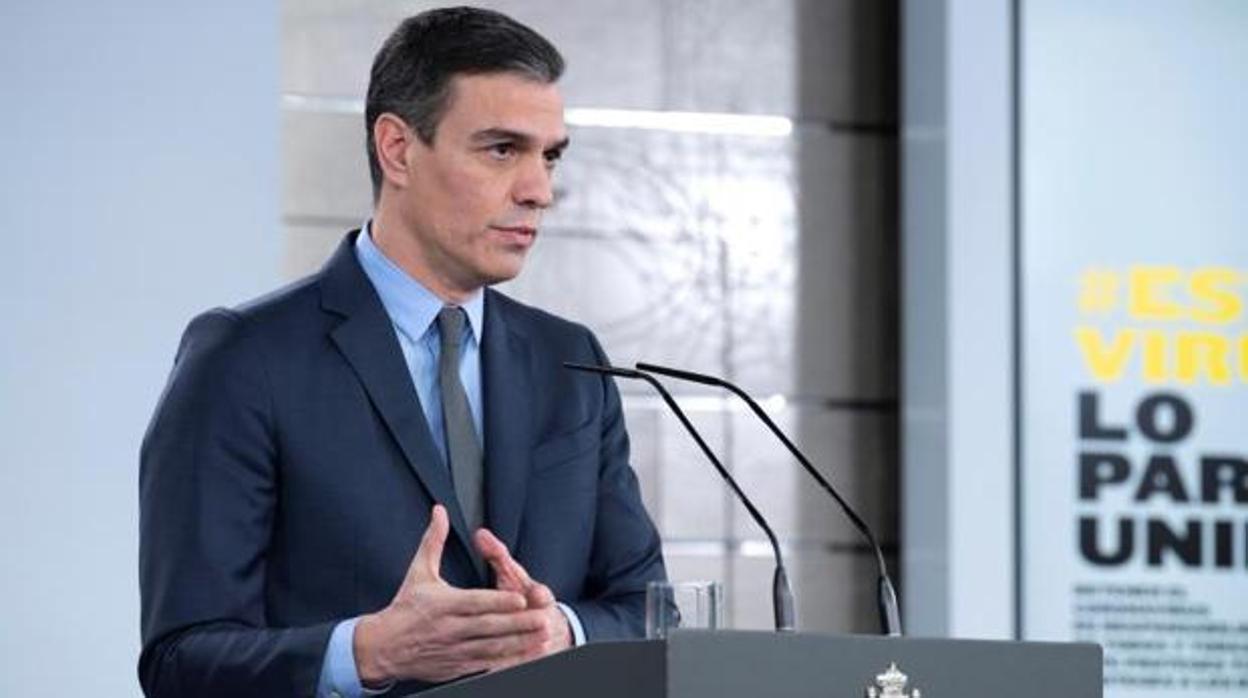 Pedro Sánchez durante una comparecencia por la crisis del coronavirus Covid-19