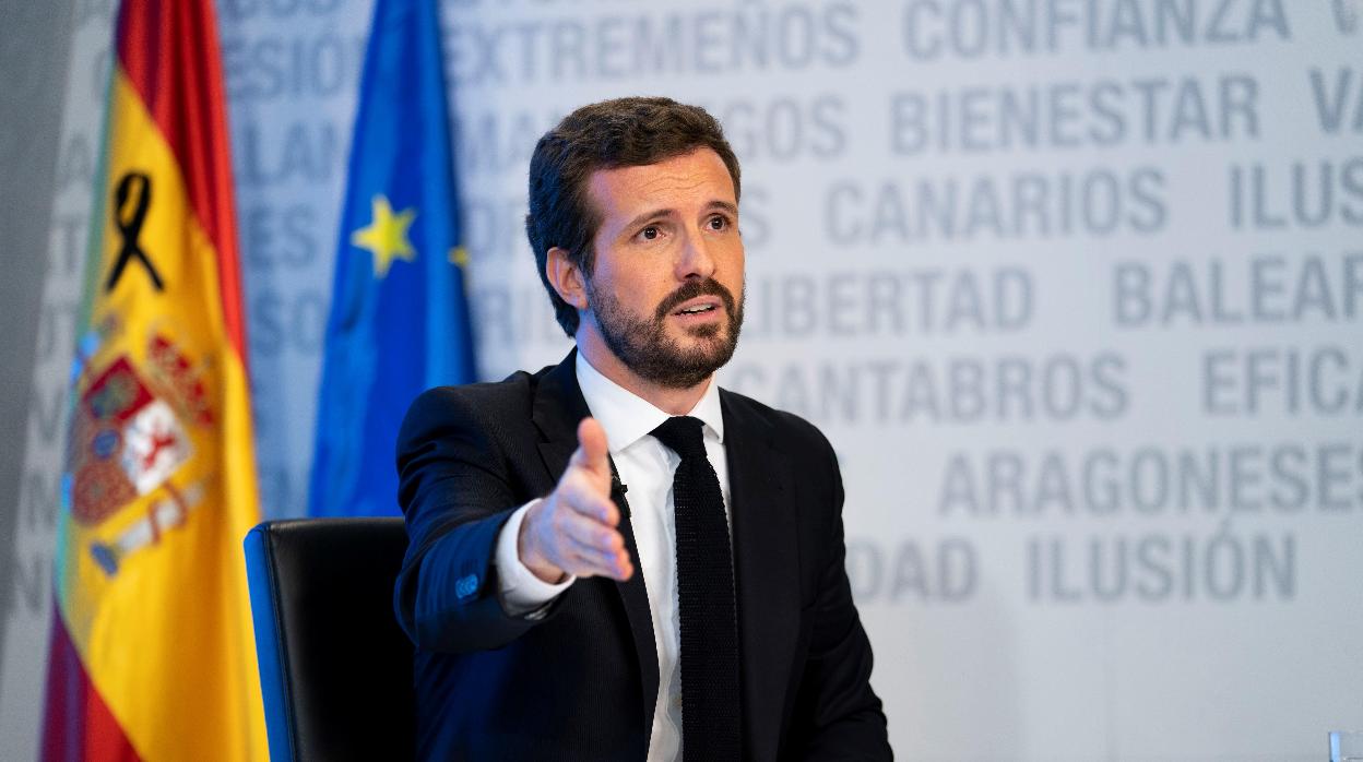 El presidente del PP, Pablo Casado