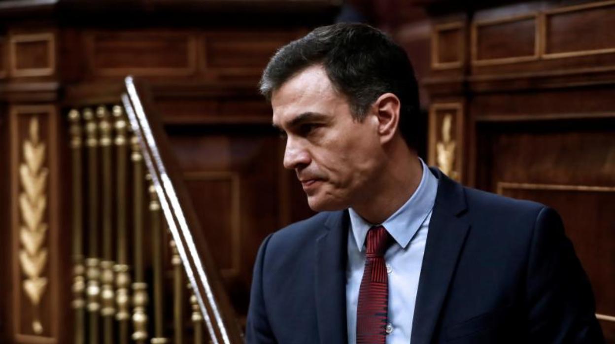 El presidente del Gobierno, Pedro Sánchez, ayer en el Congreso