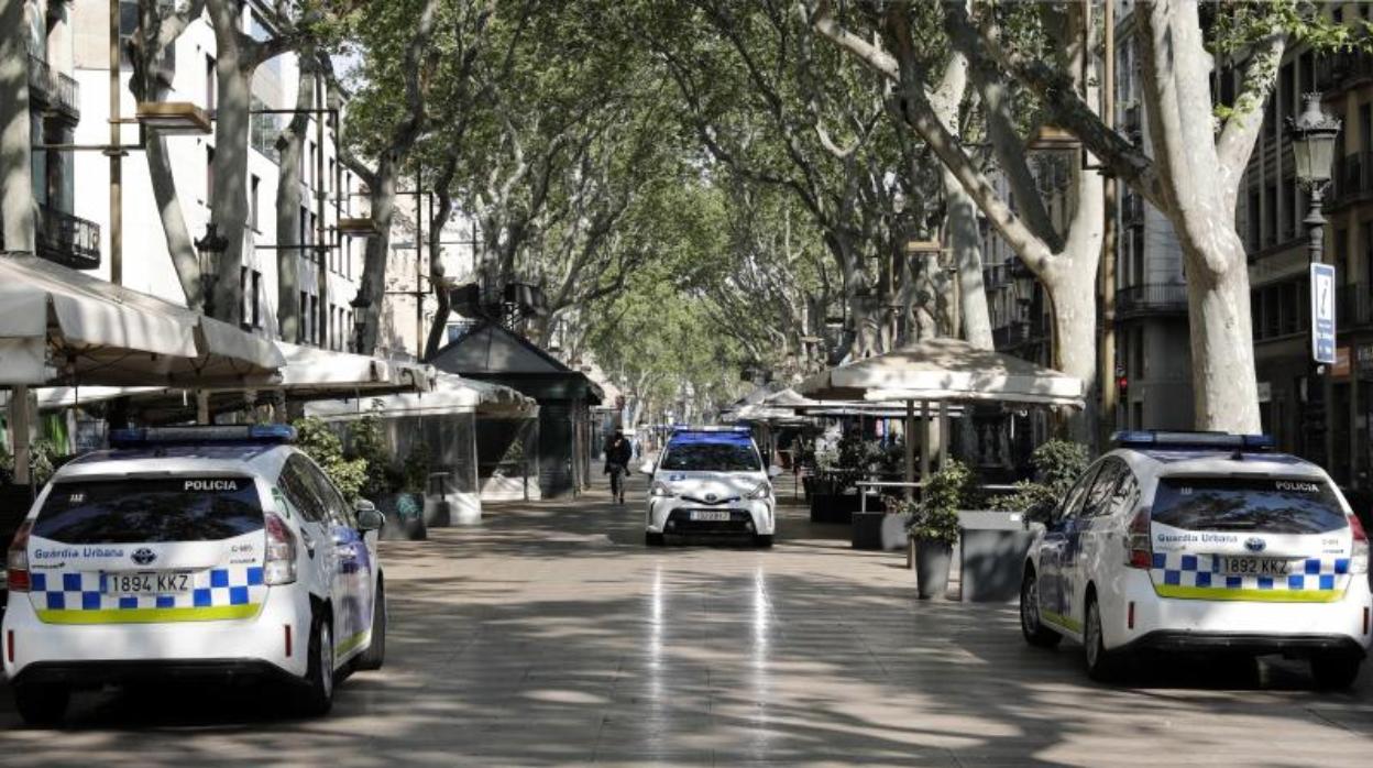 La Rambla, este sábado totalmente vacía