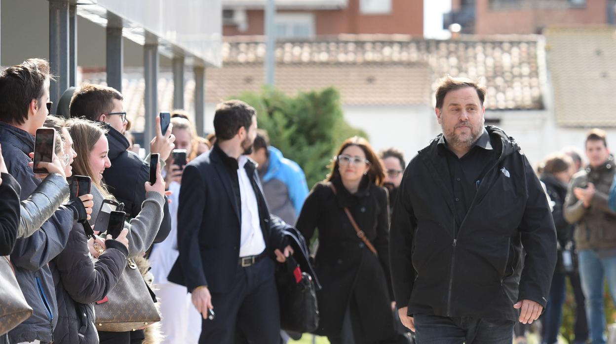 El exvicepresidente Oriol Junqueras, durante una salida al campus de Manresa