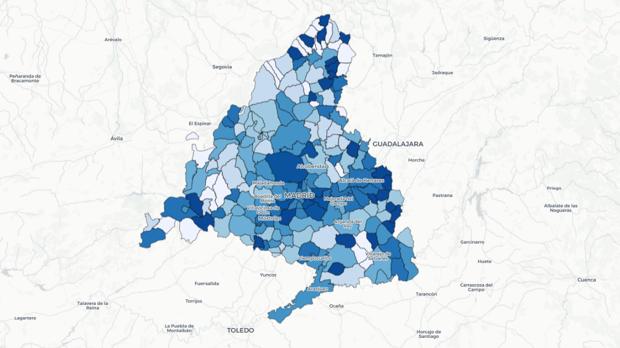 El mapa del coronavirus en Madrid, por municipios y distritos