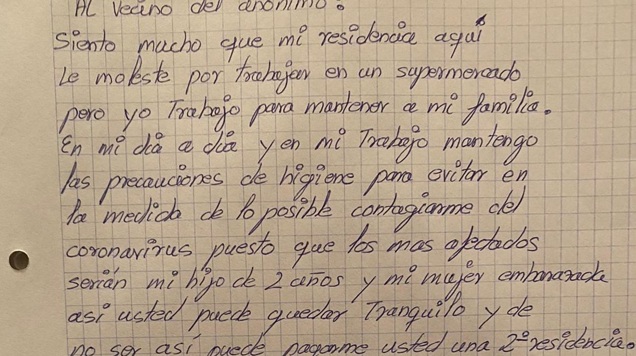 Respuesta de José Antonio a su vecino anónimo