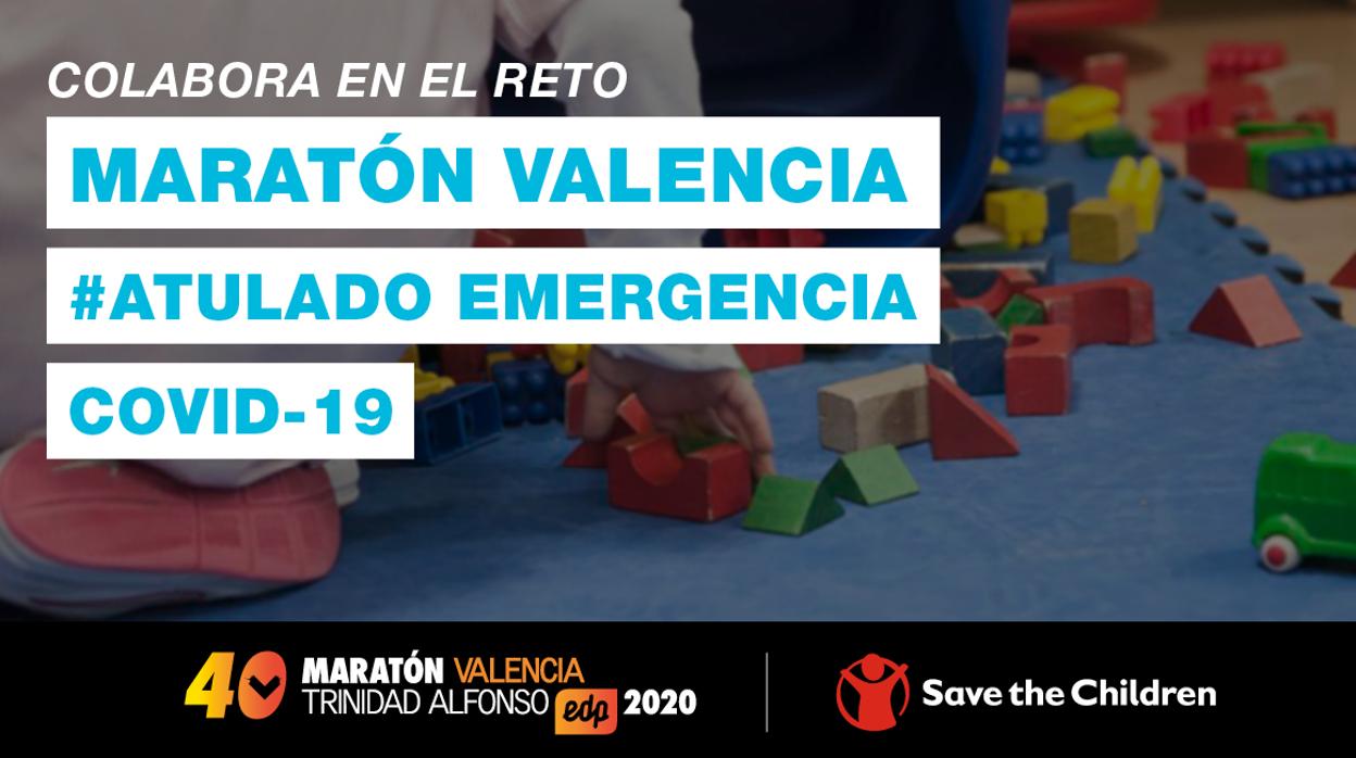 Imagen gráfica del proyecto de Maratón Valencia con Save the Children