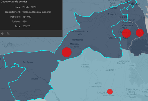 Desescalada del confinamiento: mapa de las muertes y contagios de Covid-19 en Valencia