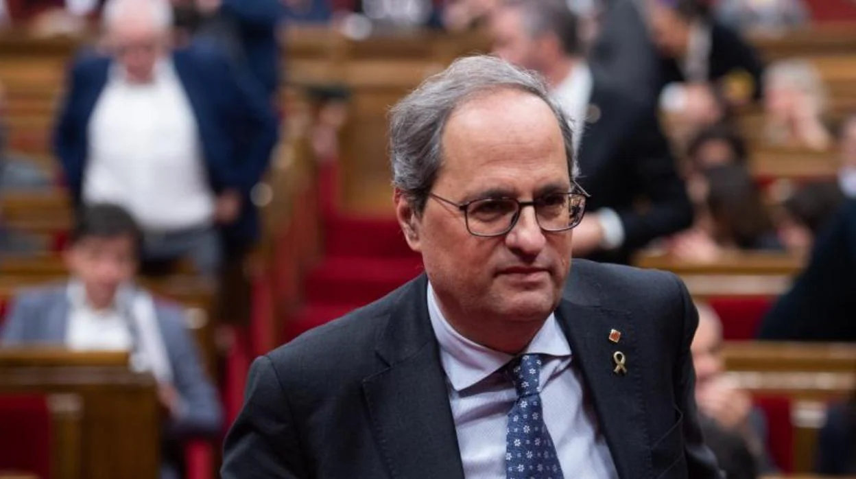 El presidente de la Generalitat, Quim Torra, en enero en el Parlament