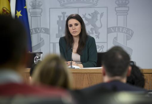 Imagen de la ministra de Igualdad, Irene Montero, tomada el pasado mes de marzo