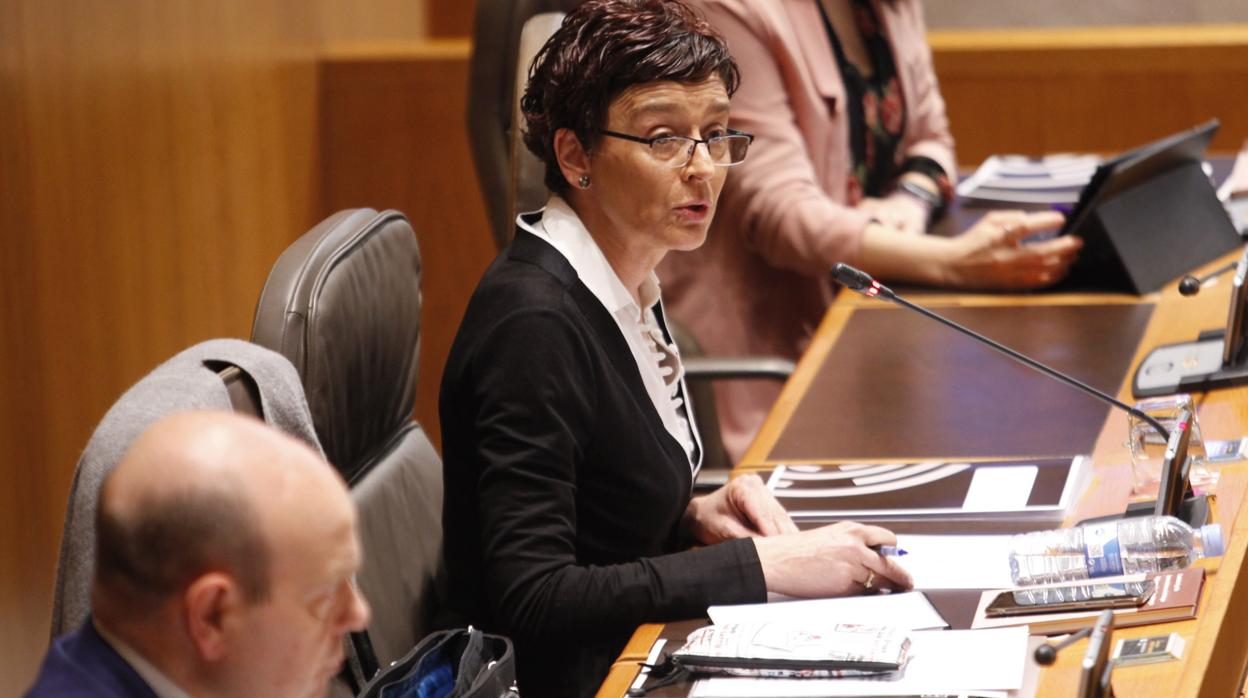 La diputada autonómica Ana Marín (PP), junto al portavoz de Vox en las Cortes de Aragón, Santiago Morón