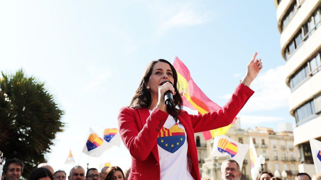 La presidenta de Ciudadanos, en un mitin de las últimas elecciones generales