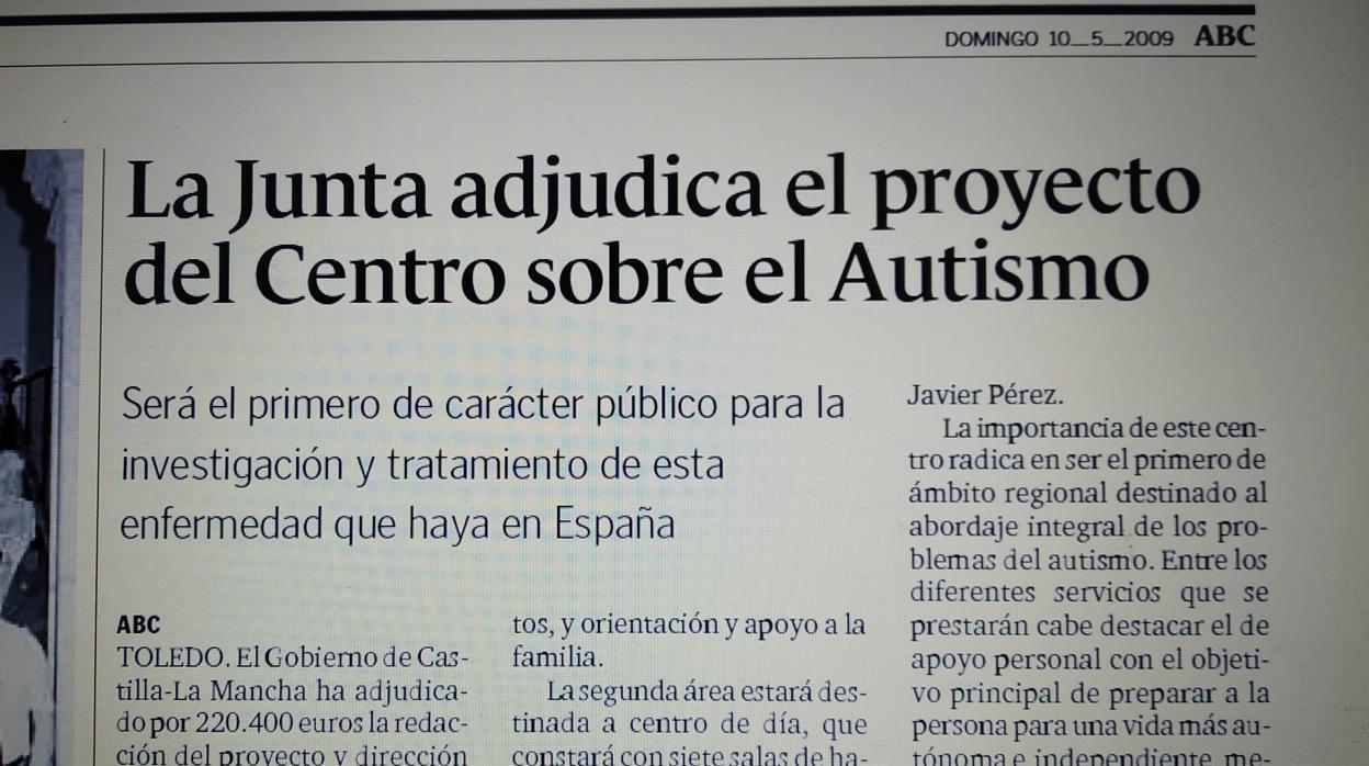 ABC publicó, el 10 de mayo de 2009, la adjudicación de la redacción del proyecto y dirección de obras