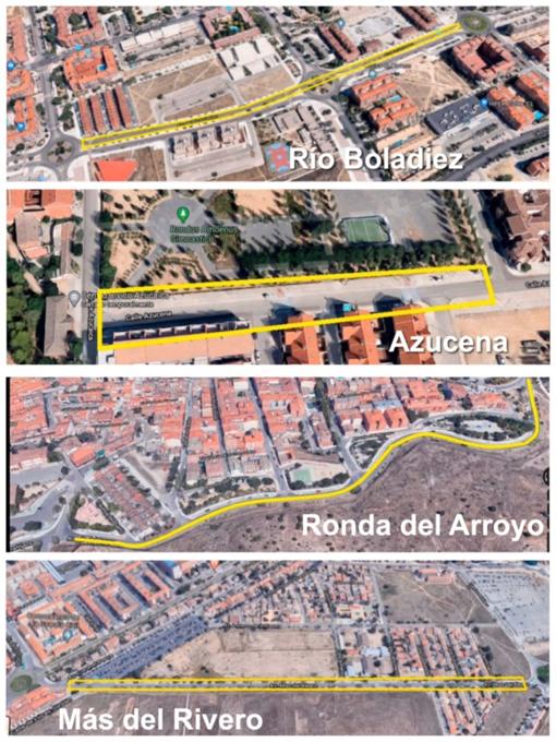 Río Bolaziez, Azucena, Ronda del Arroyo y Más del RIvero serán las vías que se cortarán