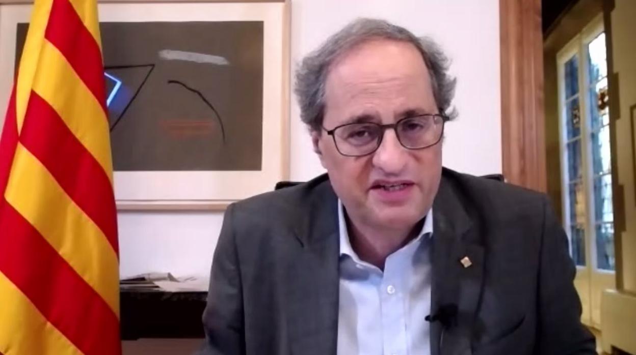 Quim Torra, durante su intervención de este miércoles