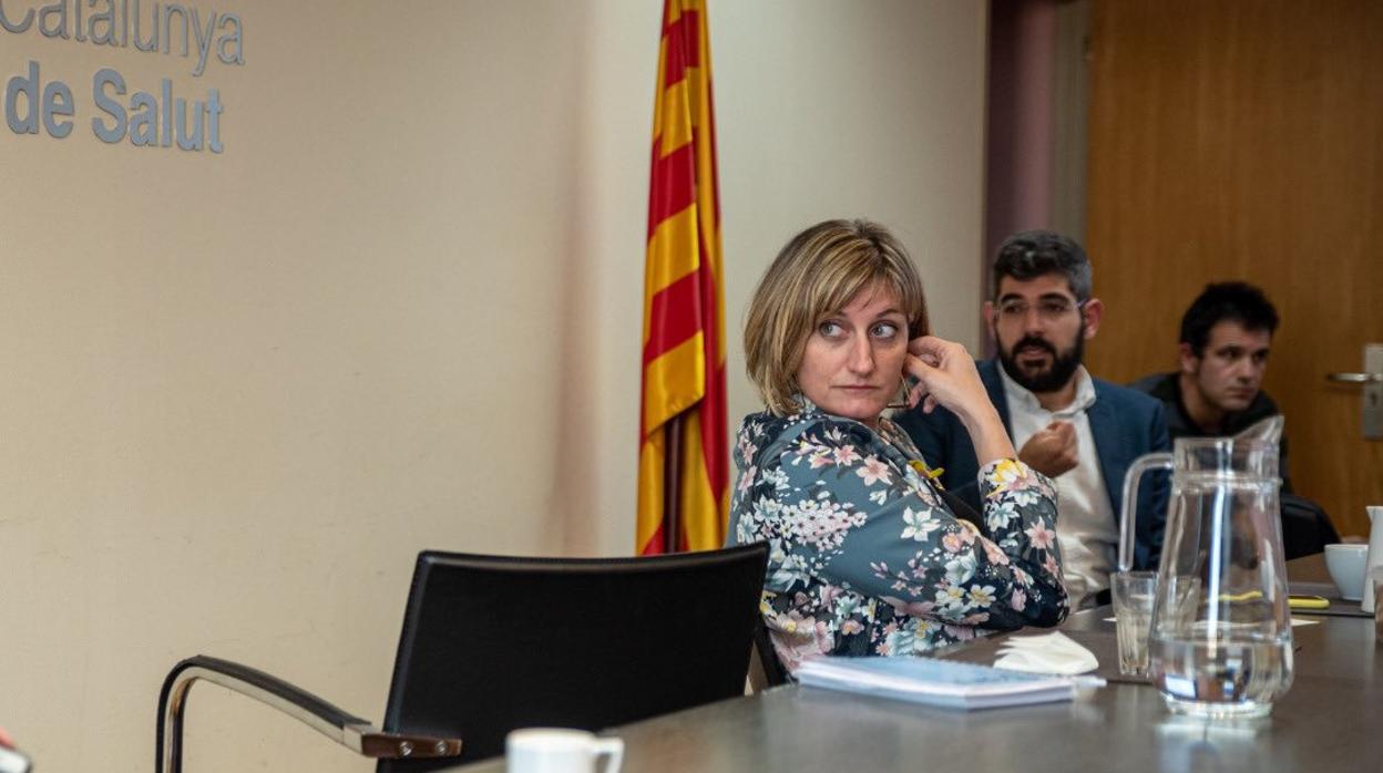 Alba Vergés, en una reunión durante la pandemia de coronavirus