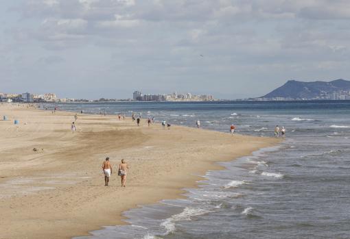 Imagen tomada esta semana en la playa de Gandía