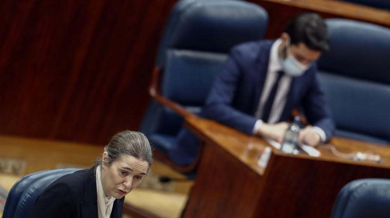 Marta Rivera de la Cruz, esta mañana, en la Asamblea de Madrid