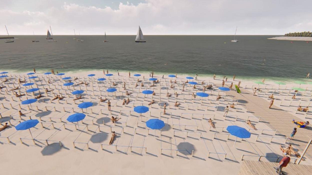 Recreación virtual del proyecto de Sanxenxo para la playa de Silgar