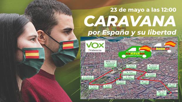 Vox convoca una concentración de coches contra el Gobierno este sábado en Valencia