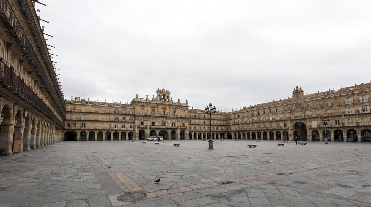 Plaza Mayor de Salamanca durante el estado de alarma