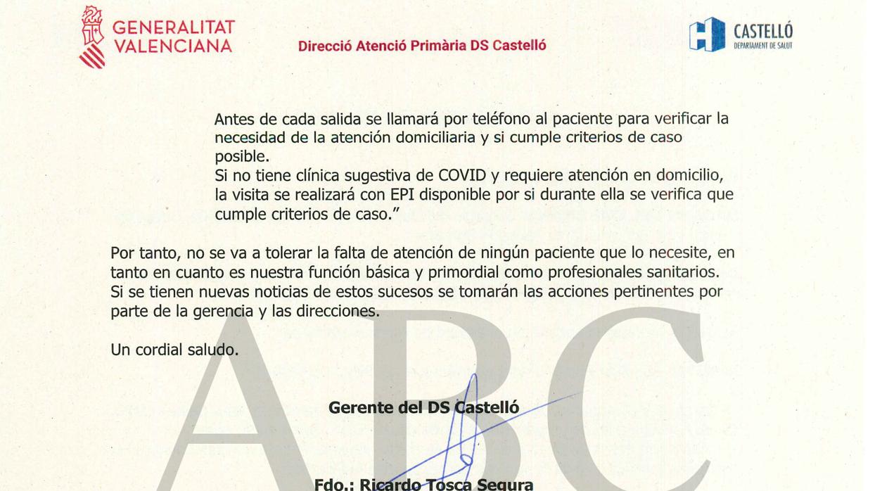 La Generalitat Valenciana acusa a los sanitarios de Castellón de desatender pacientes y los amenaza