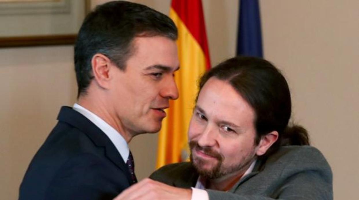 Pedro Sánchez y Pablo Iglesias, cuando suscribieron su acuerdo