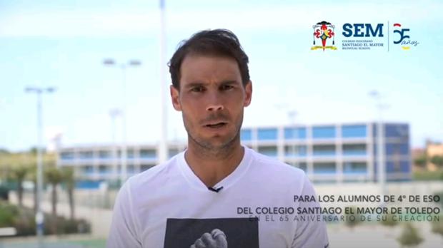 Las bonitas palabras de ánimo de Rafa Nadal a los alumnos del colegio Santiago El Mayor de Toledo