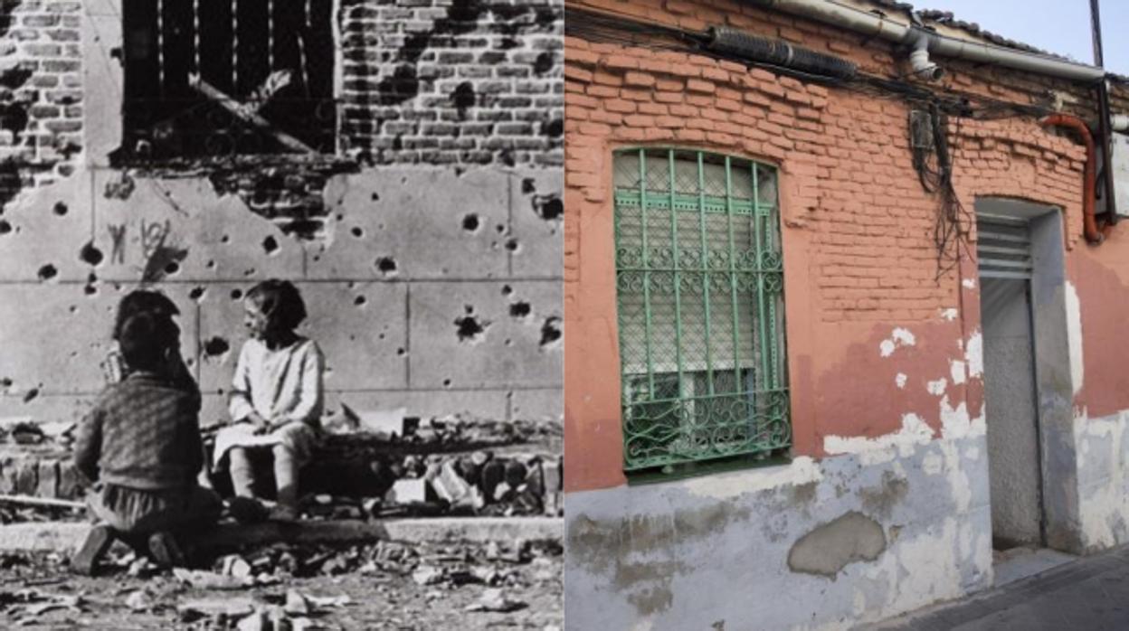 La célebre imagen de los niños jugando en 1936 y la vivienda en el estado actual