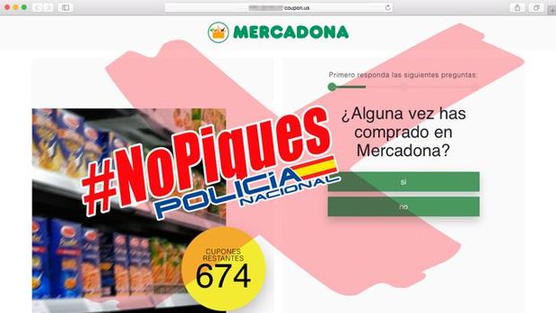 La Policía Nacional alerta de una estafa sobre Mercadona orquestada desde Estados Unidos