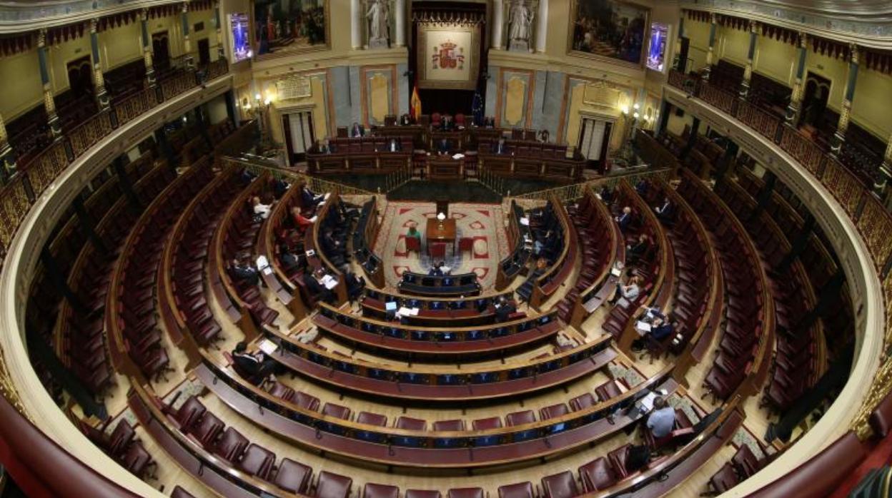 El Hemiciclo del Congreso, prácticamente vacío el 18 de marzo