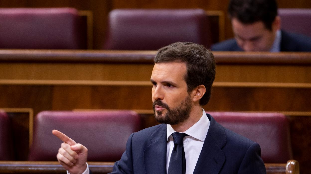 Pablo Casado, en el Pleno del Congreso de los Diputados