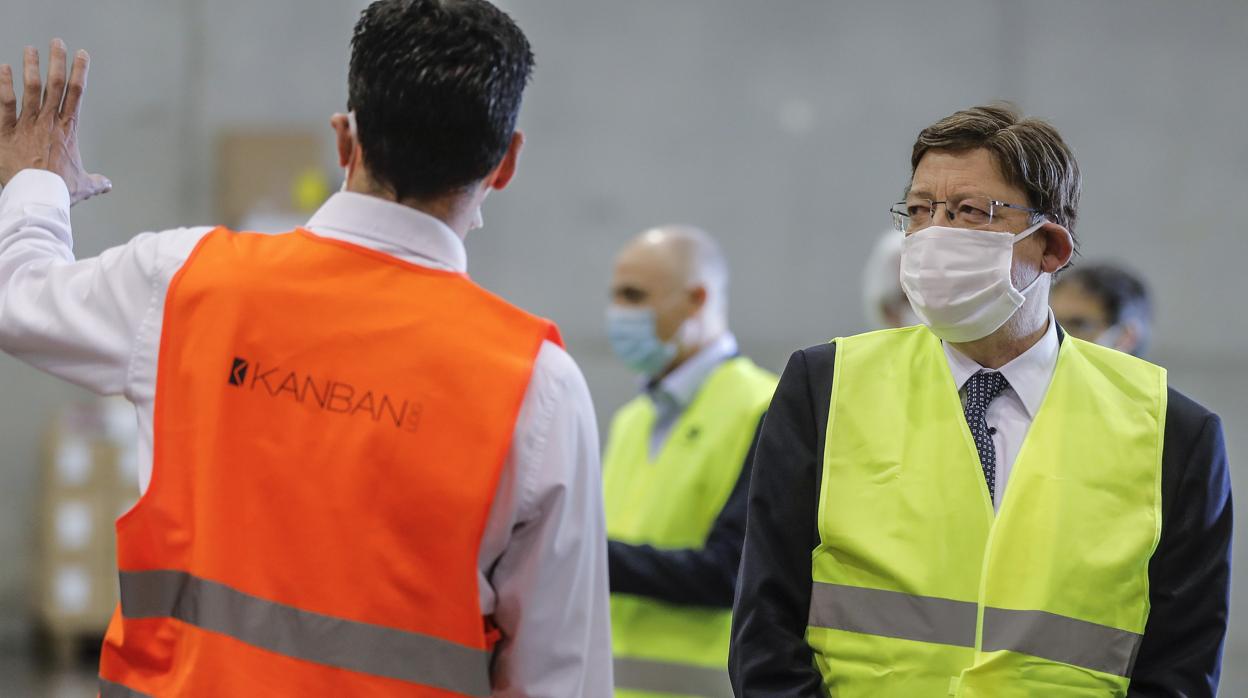 Imagen del presidente de la Generalitat, Ximo Puig, tomada este martes en Feria Valencia