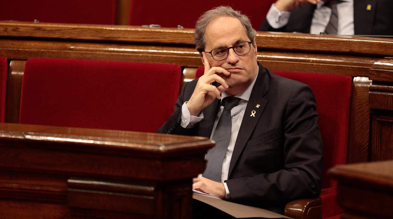 Quim Torra, en el Parlament de Cataluña