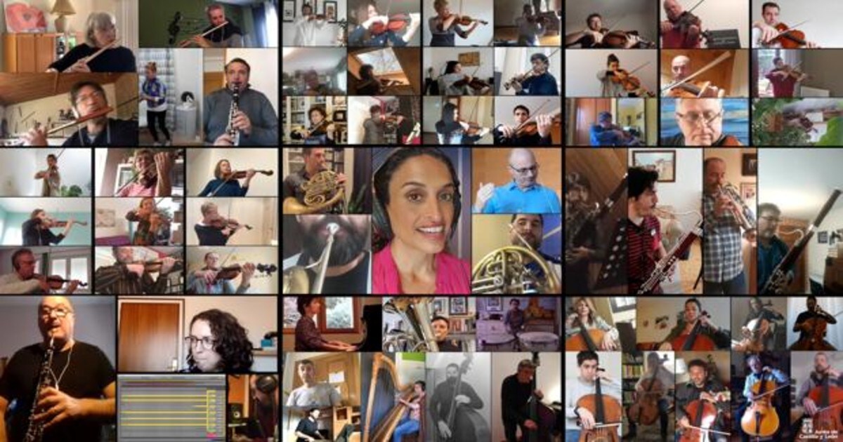 La Orquesta Sinfónica de Castilla y León (OSCyL), en el video que grabó durante el confinamiento junto a la reconocida cantante israelí Noa