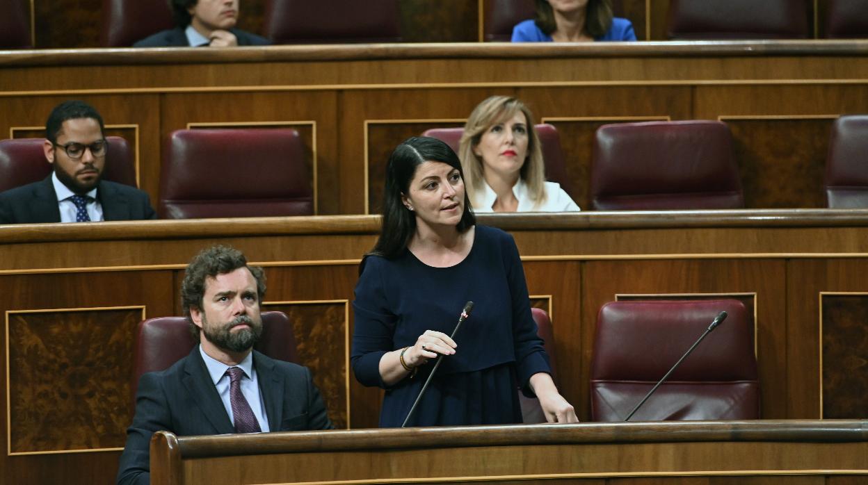 Macarena Olona, durante una intervención en el pleno del Congreso