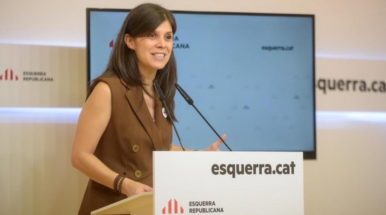 La portavoz de ERC, Marta Vilalta, este lunes en Barcelona