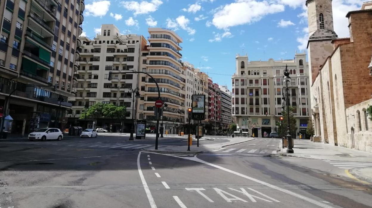 Imagen actual de la plaza de San Agustín de Valencia