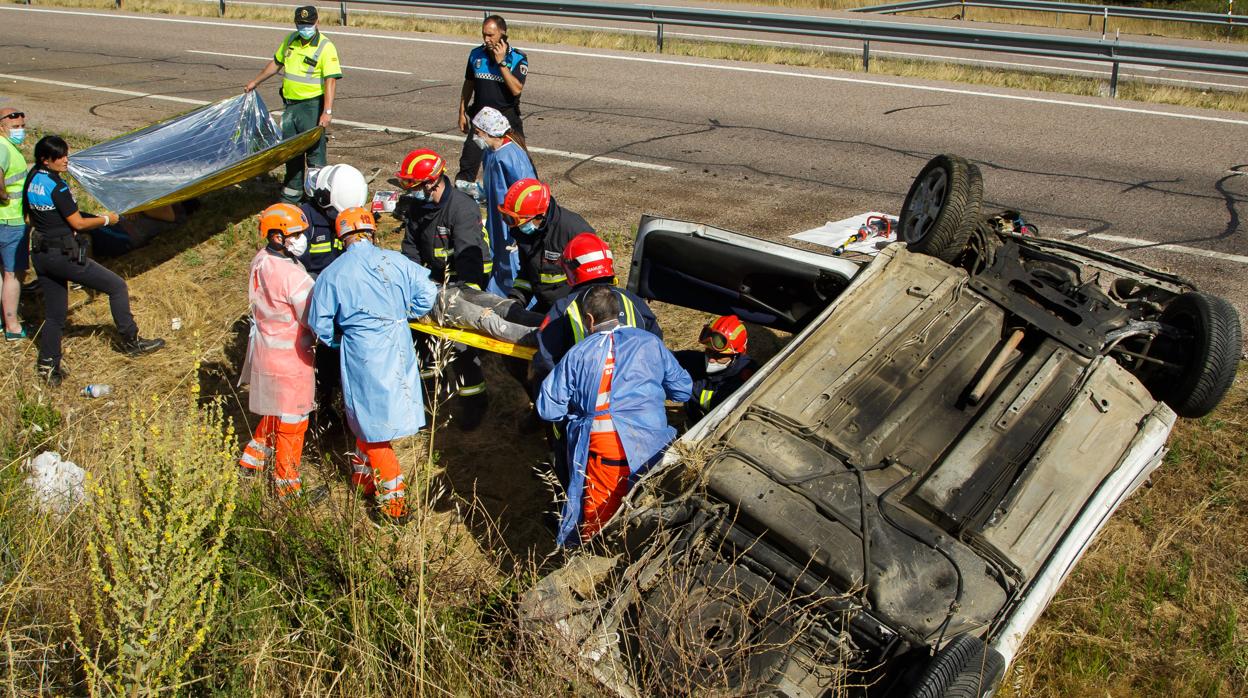 Accidente de tráfico en Ciudad Rodrigo (Salamanca), este sábado