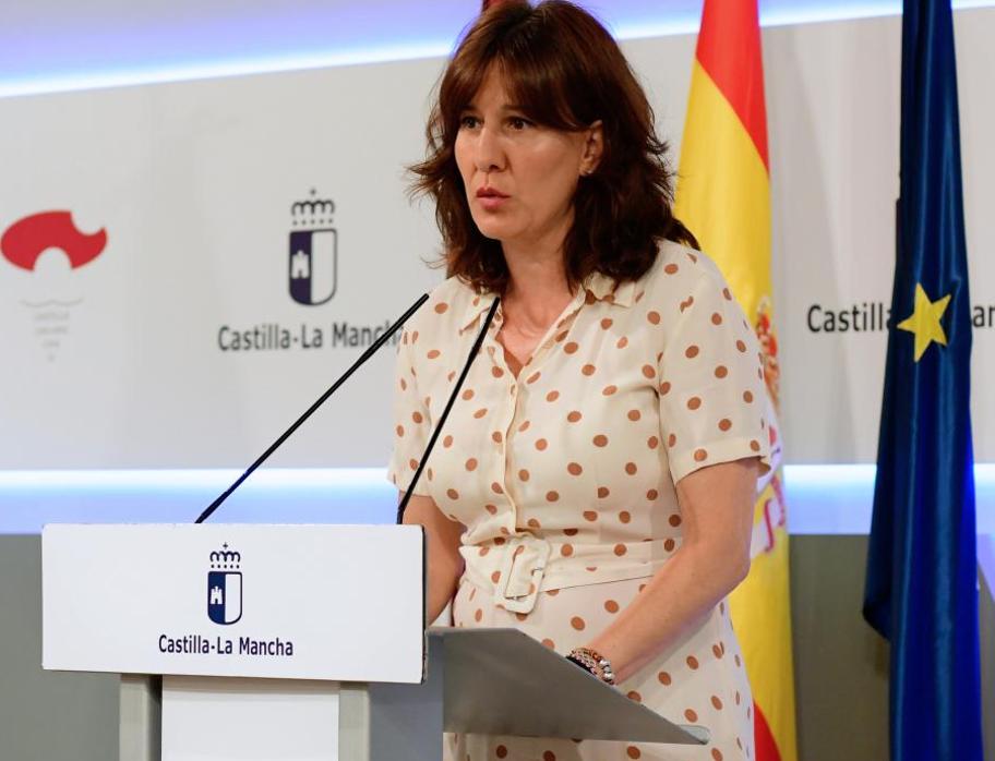 La consejera portavoz de Castilla-La Mancha, este miércoles en rueda de prensa