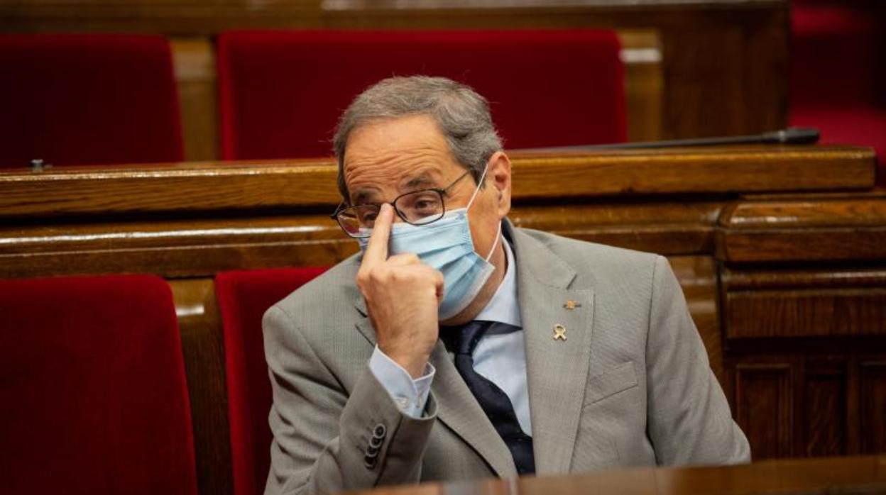 Quim Torra, este miércoles en el Parlamento de Cataluña